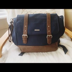 COPY - Little unicorn navy diaper bag satchel + b…